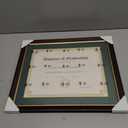 GMFrames 11x14 Wood Diploma Frame with Green Mat or Display 14x17 Certificates without Mat,UV Protection Acrylic,Deep Brown Finish with Gold Trim