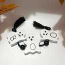 Cute Boo Ghost Halloween Decorations Indoor, Wooden Tiered Tray Decor Table Sign Ghost Signs for Party Home Shelf Display