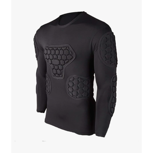 Men's Goalkeeper Shirt Padded Football Protective Gear for Men Training Suit Rib Protector for Soccer Basketball Paintball M