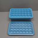 Ice Cube Tray with Lid and Bin, 56 Pcs Ice Cube Trays for Freezer, Ice Cube Mold, Ice Molds Spill-Resistant Removable Lid & Ice Scoop, Ice Mold for Whiskey Cocktail, Tea, Coffee -Blue