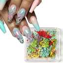 Dried Flowers Nail Art, Colorful Small Natural Floral Dried Flower Decals 3D Mini Real Natural Dried Flowers Nail Art Supplies Spring Summer Acrylic Nails Nail Accessories for Manicure Makeup DIY 2 Pack