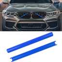 Compatible with BMW Grill Inserts Trims F90 F30 G30 F20 F22 F32 G32 G11 G12 M5 For 1 2 3 4 5 6 7 Series Compatible with BMW V Brace Wrap Covers Blue Grill Stripes Wrap Accessories