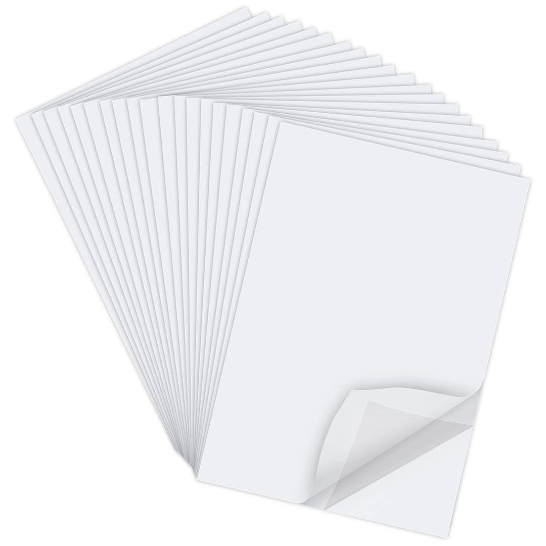 20 Sheets A4 Size 8.3x11.5 Inch Clear Double Sided Adhesive Tape Sheets, Super Strong Sticky Tape, DIY Art, Craft, Home Decorative Tape with White Liner