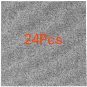 Self Adhesive Carpet Tile, Easy to Peel and Stick Carpet Floor Tile - 24 Tiles/24 sq Ft. (24Pcs-Grey&White)