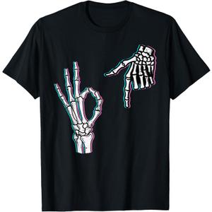 Skeleton 67 Meme Funny Halloween Boys Girls Youth Teen Kids T-Shirt, Large, Black 