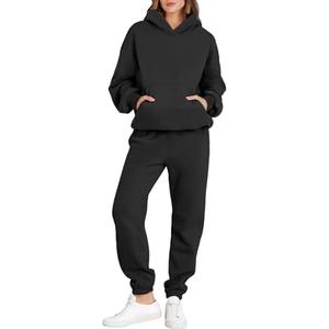 ANRABESS Womens 2 Piece Outfits Lounge Hoodie Oversized Sweatshirt Jogger Sweatpants Y2K Tracksuit Sweatsuit Set Fall Clothes S