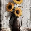 Sunflower Pictures Kitchen Wall Decor: Yellow Sunflower Paintings Rustic Farmhouse Wall Art Canvas Prints Vintage Posters Country Bathroom Decor Modern Artwork Wall Hanging Decor 16x24 Inches