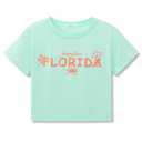 Dvenki Girls Graphics Crop Short Sleeve Crewneck Green Tee Size 16/18 (Green)