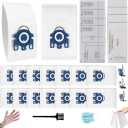 16 Packs 3D Airclean Bags Replacement for Miele GN Vacuum Cleaner Bags for Miele Classic C2 C3 S2 S5 S8 S400 Series Canister Vacuum Bags with Motor Protection Filters, AirClean Filters