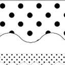 Teacher Created Resources Black Polka Dots on White Scalloped Border Trim (5593) (Each piece measures 2-3/16" x 35")
