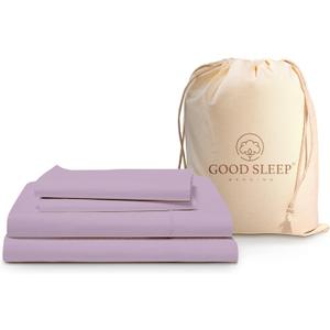 Good Sleep Bedding Cooling Sheets Queen - Queen Sheet Sets, 4 Pc, Egyptian Cotton Queen Bed Sheets Set, Sateen Weave, Soft Sheets Queen Size Bed Set Deep Pockets Fits Upto 16" - Lavender Good Sleep Bedding Cooling Sheets Queen - Queen Sheet Sets, 4 Pc, Egyptian Cotton Queen Bed Sheets Set, Sateen Weave, Soft Sheets Queen Size Bed Set Deep Pockets Fits Upto 16" - Lavender