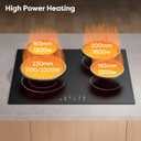 CDV 24 Inch Electric Cooktop 4 Burners 6400W Dual Heating Ring
