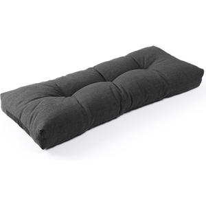 SUNROX LokGrip Non Slip Tufted Memory Foam Bench Cushion, FadeShield Water Resistant Durable Thicken Outdoor/Indoor Bench Seat Pads 36x14x4 inch, Midnight
