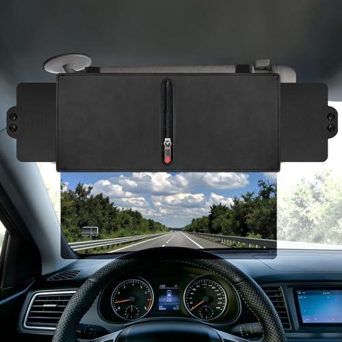 Veharvim Sun Visor Extender for Car (Polarized, UV400, PC Lens, 2 Side Sunshade), Car Visor Extender Sun Blocker, Visor Extender Attachment, Anti-Glare for Safe Driving
