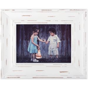 DII Distressed Wooden Picture Frame Collection Rustic Farmhouse Inspired, 5x7, White