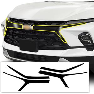 BOGAR TECH DESIGNS for Chevrolet Blazer 2023-2026 Front Grille Chrome Delete  Precut Vinyl Overlay Kit, Gloss Black Blackout Trim