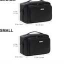 Everfun Compact Toiletry Bag for Men and Women Traveling, Wide Open Shaving Dopp Kit, Water Resistant Makeup Organizer with Wet Dry Compartment - Black, Small, Size 9.25 x 5.5 x 6.75 inches