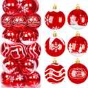 Joiedomi 24 Pcs 2.3 Red & White Christmas Ball Ornaments, Shatterproof Plastic Christmas Tree Ornaments, Hanging Decor for Wreath Garland Party Weddings Holidays