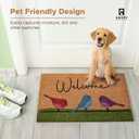Colorful Birds - 17"x29" - Coir Door Mat with Heavy Duty Backing - Welcome Mats for Entryway, Porch - Anti-Slip PVC & Coconut Fiber Surface - Natural Home Accessories, Minimalist Original Design