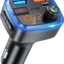 Bluetooth 5.4 Car Adapter, Wireless FM Transmitter with Deep Bass Player, 48W Fast Charging Bluetooth Adapter for Car, Hands-Free Calling & Audio Receiver, MP3 Music Player, Support USB Drive