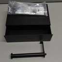 VOLDRA Toilet Paper Holder with Shelf Black Wipes Dispenser for Bathroom Toilet Paper Holder with Storage Upgrade Drawer Design Toilet Tissue Holder Adhesive Small Bathroom Shelf Wall Mount