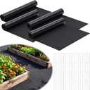 Nuanchu 4 Pack 8 x 2 ft Recycled Felt Mulch Mat Roll for Landscaping, Permanent Fabric Walkway Pathway Mat, Reusable Garden Pathway Mulch Barrier with 40 Stakes for Plant, Vegetable and Flower Outdoor