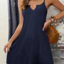 Ekouaer Sleeveless Nightgowns for Women Racerback Night Gowns Ribbed Knit Sleep Shirt Sexy V Neck Spaghetti Strap Dress (L)