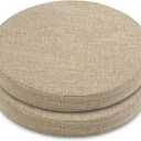 ELFJOY Round Chair Cushions for Dining Chairs Non Slip High-Resilience Foam Chair Pads 2" Thick Seat Cushions for Kitchen Chairs Set of 2 16" Beige