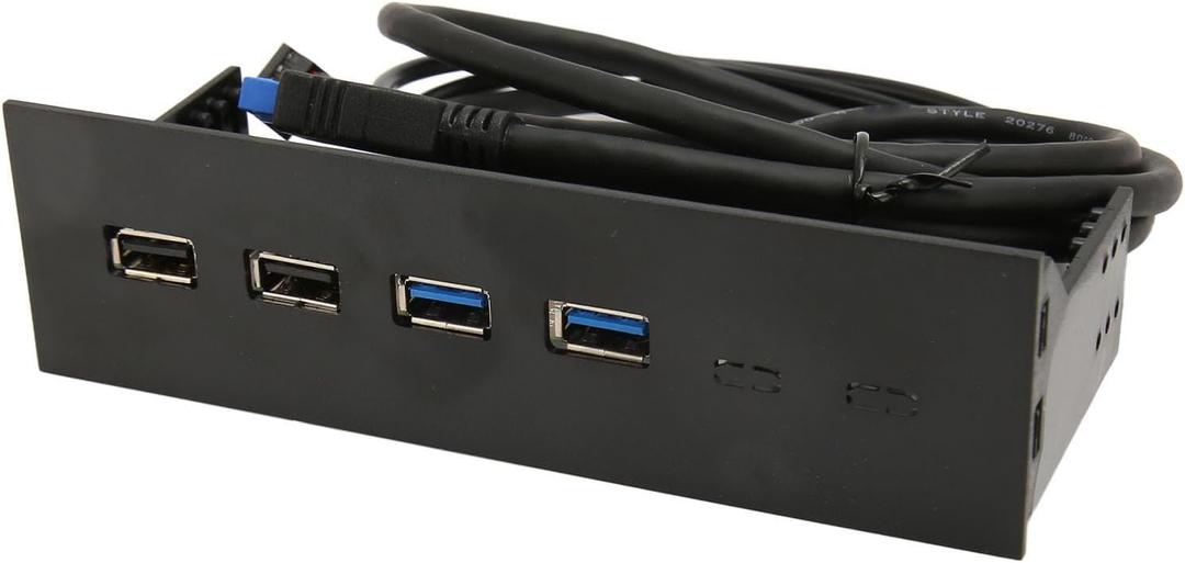 Heayzoki 5.25in Front Panel USB C Hub, USB2.0 2 USB3.0 High Speed Transmission 5.25in Computer Expansion Board 4 Ports, Heayzoki12ahcdmgr5