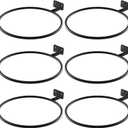 Wall Pot Holder Bulk 6in 6Pack Ring Plant Hanger, Metal Planter Hooks Wall Mounted Bracket Heavy Duty for Outdoor Indoor Black