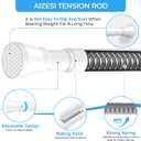 AIZESI White Tension Curtain Rod 16 to 26 Inch, 7/8 Diameter Adjustable Spring Curtain Rod Small Tension Rods, Short Curtain Rods for Window, Kitchen, Closet, Cupboard, Bookshelf DIY Projects