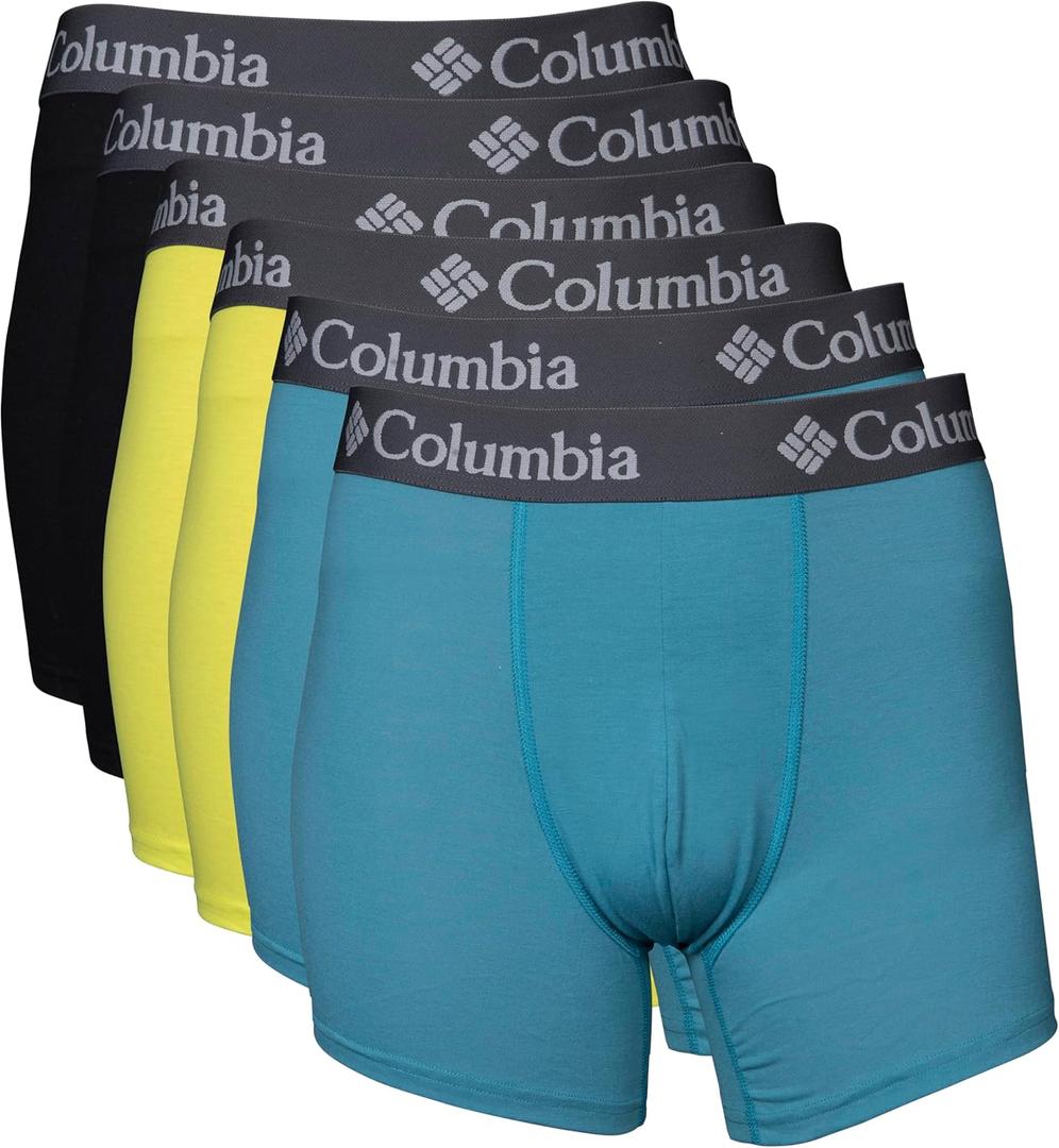 Columbia 6 Pack Performance Boxer Brief (Teal/Neon Green/Black), XL