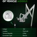 Front Left Driver Side Power Window Regulator with Motor for:-Toyota Corolla Sedan 2003 2004 2005 2006 2007 2008, with 2 Pins, Replace OE# 6982002170 741505
