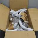 6-Light Farmhouse Chandelier, 26 Inch Wood Grain Modern Chandelier, Adjustable Height Rural,Candle Holder Pendant Light, Suitable for Living Rooms, Kitchen Islands, and Entrance Hallsn (Gold)