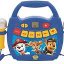 LEXiBOOK  Paw Patrol - Portable Karaoke Digital Player for Kids  Microphones, Light Effects, Bluetooth, Record and Voice Changer Functions, Rechargeable Battery, Blue/red, MP320PAZ