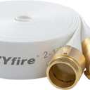 ZYfire Fire Hose 2-1/2"ID x 50FT, NST/NH Coupling, Single Jacket TPU Lined
Professionally Certified for Firefighting, 750 PSI Burst Pressure, Works Year-Round, Abrasion, Flex & Chemical Resistant