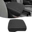 Center Console Cover for 2019-2026 Dodge RAM 1500 2500 3500 Accessories, PU Leather Middle Console Cover Pad, Floor Console Bucket Seat Only, Anti-Scratch, Black