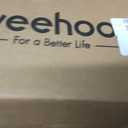 Veehoo Chew Proof Elevated Dog Bed - Cooling Raised Pet Cot - Silver Aluminum Frame and Durable Textilene Mesh Fabric, Unique Designed No-Slip Feet for Indoor or Outdoor Use, Black, 42"x 31"