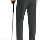 Mens Golf Pants Stretch Casual Dress Pant Elastic Drawstring Trousers (Gray, M)