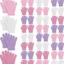 Neer 24 Pairs Kid's Gloves Winter Warm Stretchy Knitted Gloves Bulk Winter Finger Mittens for Boys Girls 7-12 Years