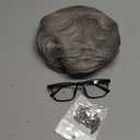 Men's Short Wig with Blue Light Glasses & Cross Necklace  Realistic Synthetic Hair with Natural Look Hairstyle for Daily Wear, Cosplay & Costume (Gray)