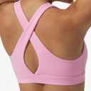 Yvette Yoga Sports Bras for Women Light Support Sexy Criss Cross Back Bra with Removable Pad Size S