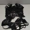 Avidlove Lingerie for Women Lace Corset and Panty Outfits Garter Lingerie Sets S-XXL (Large, Black)