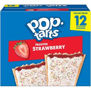 Pop-Tarts Toaster Pastries, Breakfast Foods, Kids Snacks, Frosted Strawberry (12 Pop-Tarts) (EXP 04/01/27)