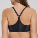 MELENECA Women's Front Closure Plus Size Underwire Racerback Bra (Black) 46F