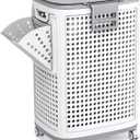 Laundry Hamper with Wheels, Plastic Laundry Basket, 18.5 Gallons, Large