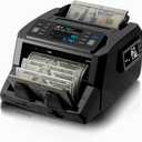 LOLARAN Money Counter Machine Mixed Denomination, Dual-Display Mixed Denomination Value Counting Machine with UV/MG/IR/DD Counterfeit Detection, USD, EUR, MXN, GBP and CAD Business Counter, Black