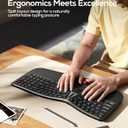 Nulea RT07 Wireless Ergonomic Trackball Keyboard - Bluetooth and 2.4G USB Connectivity, Natural Typing, Wrist Rest,Split Keyboard, USB-C Rechargeable,Compatible with Mac/Windows