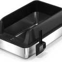 Stainless Steel Cat Litter BoxMetal Kitty Litter Box with High Wall Sides Enclosure for Big and Small Cats, Odor Control, Easy Clean,Non-Sticky, Anti-Leakage (Open Top Litter Box-Black)