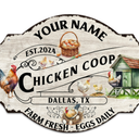 Personalized Chicken Coop Hen House Fluffy Farm Wooden Sign Wall Door Plaque, Multiple Sizes, Customized Name, Title & Quote, Farmer Farmhouse Chicken Rooster Sign